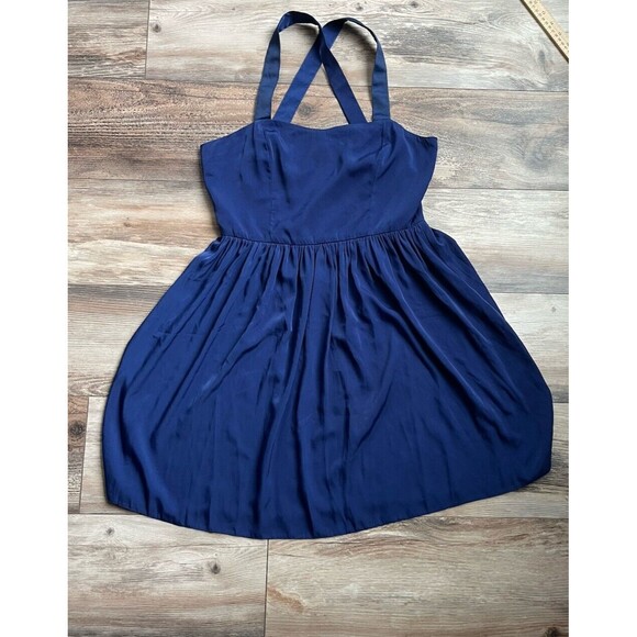 ASOS Women's Royal Blue Cross Strap Fit and Flare Party Dress Size 8 - Picture 1 of 6